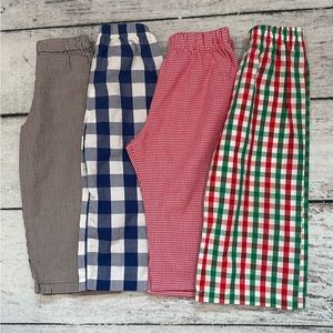 2T Pants Bundle Gingham, houndstooth, red, blue, brown, green
